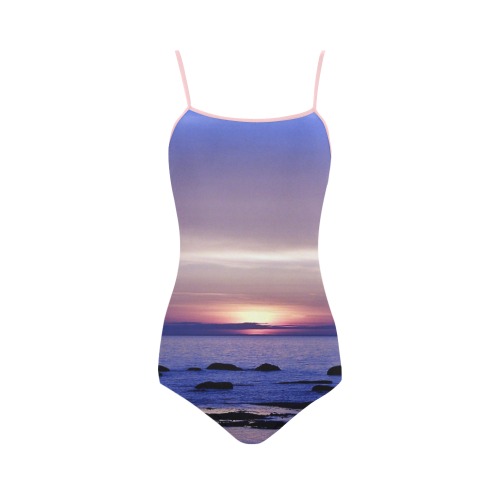 Blue and Purple Sunset Strap Swimsuit ( Model S05)