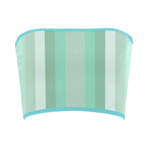 Vertical Mint Green Gradient Stripes Bandeau Top