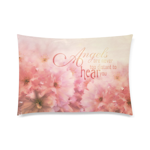 Pink Cherry Blossom for Angels Custom Zippered Pillow Case 20"x30" (one side)