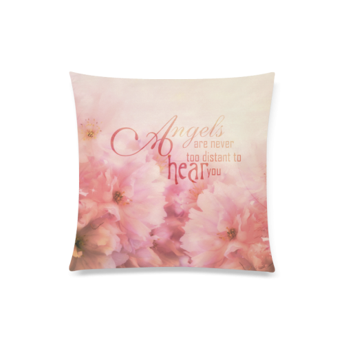 Pink Cherry Blossom for Angels Custom Zippered Pillow Case 20"x20"(Twin Sides)