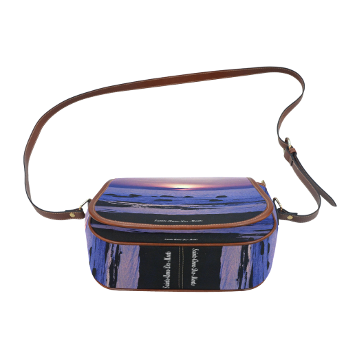 Blue and Purple Sunset Saddle Bag/Small (Model 1649) Full Customization