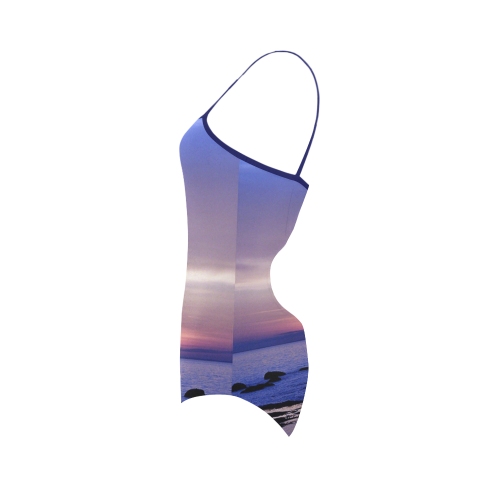 Blue and Purple Sunset Strap Swimsuit ( Model S05)