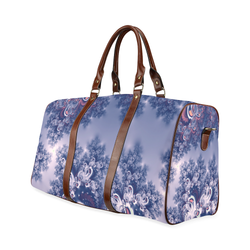 Purple Frost Fractal Waterproof Travel Bag/Small (Model 1639)