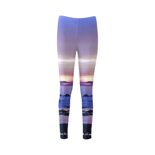 Blue and Purple Sunset Cassandra Women's Leggings (Model L01)