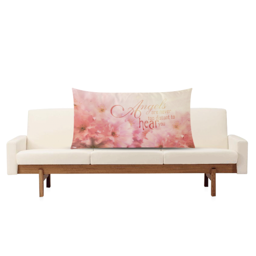 Pink Cherry Blossom for Angels Rectangle Pillow Case 20"x36"(Twin Sides)