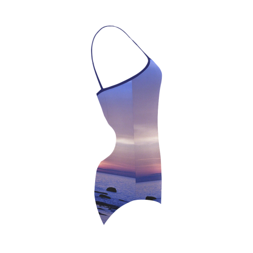 Blue and Purple Sunset Strap Swimsuit ( Model S05)