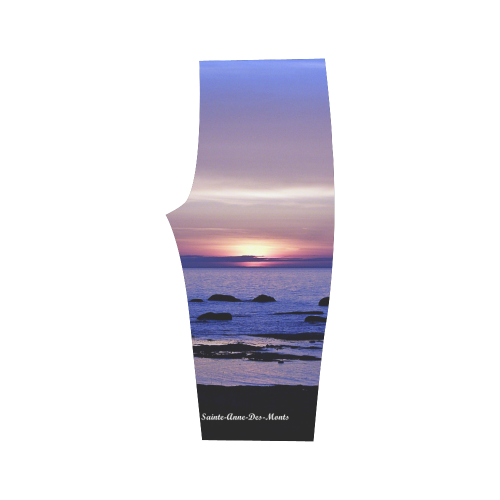 Blue and Purple Sunset Hestia Cropped Leggings (Model L03)