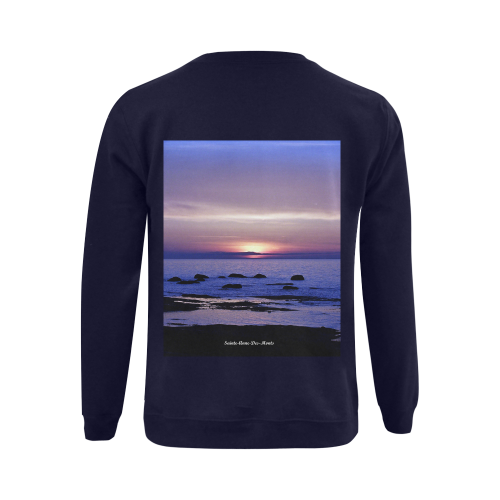 Blue and Purple Sunset Gildan Crewneck Sweatshirt(NEW) (Model H01)