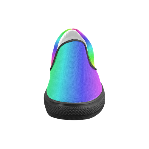 Crayon Box Ombre Rainbow Men's Slip-on Canvas Shoes (Model 019)