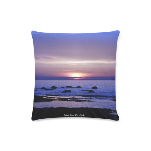 Blue and Purple Sunset Custom Zippered Pillow Case 16"x16" (one side)