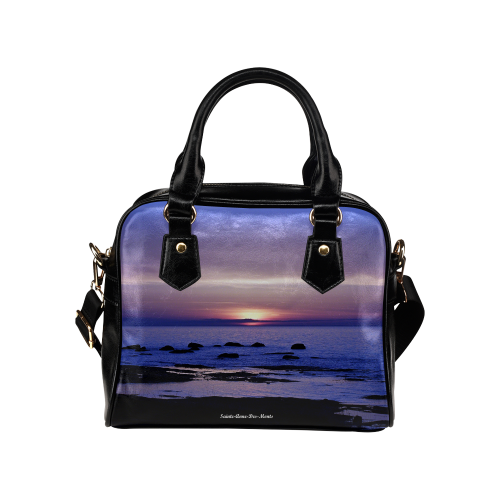Blue and Purple Sunset Shoulder Handbag (Model 1634)