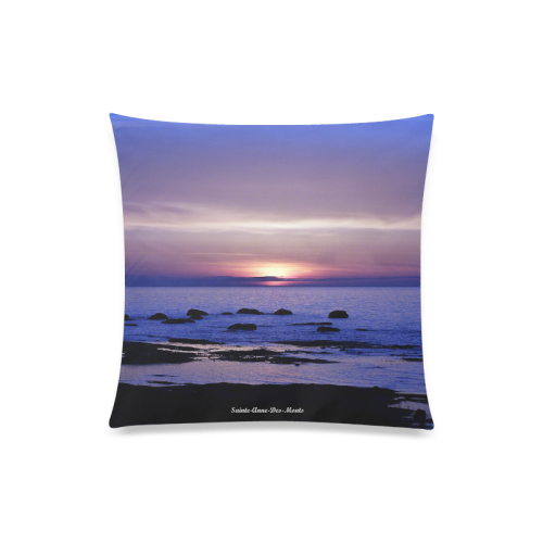Blue and Purple Sunset Custom Zippered Pillow Case 20"x20"(One Side)