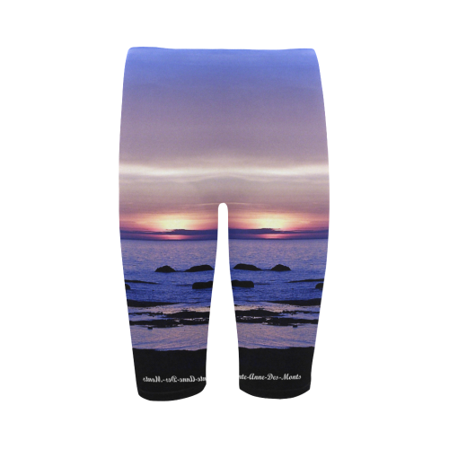 Blue and Purple Sunset Hestia Cropped Leggings (Model L03)