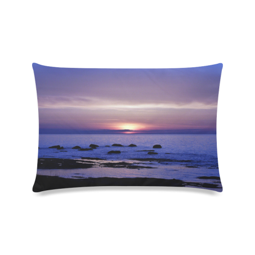 Blue and Purple Sunset Custom Zippered Pillow Case 16"x24"(Twin Sides)