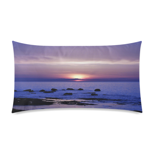 Blue and Purple Sunset Rectangle Pillow Case 20"x36"(Twin Sides)