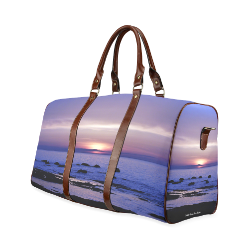 Blue and Purple Sunset Waterproof Travel Bag/Large (Model 1639)