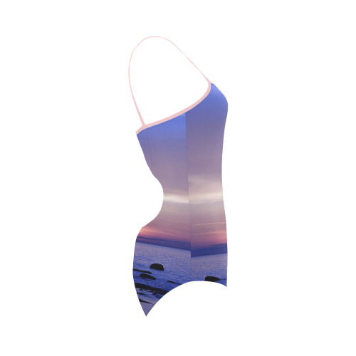 Blue and Purple Sunset Strap Swimsuit ( Model S05)