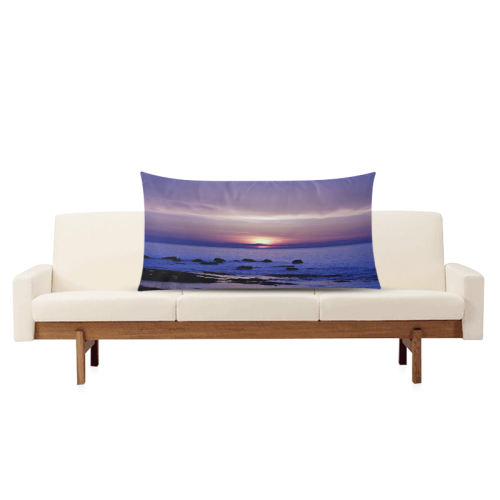 Blue and Purple Sunset Rectangle Pillow Case 20"x36"(Twin Sides)