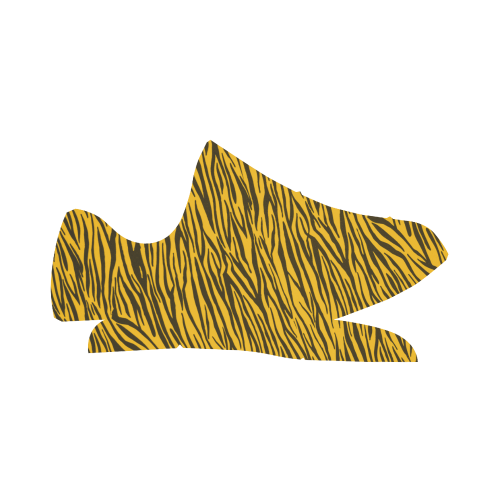 Yellow Zebra Stripes Grus Women's Breathable Woven Running Shoes (Model