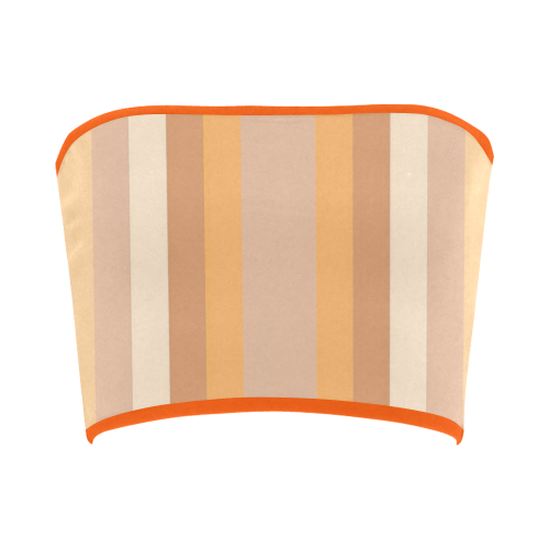 Vertical Peach Gradient Stripes Bandeau Top