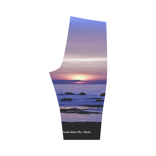 Blue and Purple Sunset Hestia Cropped Leggings (Model L03)