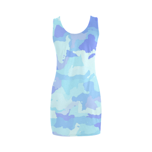 camouflage , aqua Medea Vest Dress (Model D06)