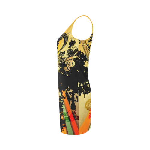 Saxophone with flowers Medea Vest Dress (Model D06)