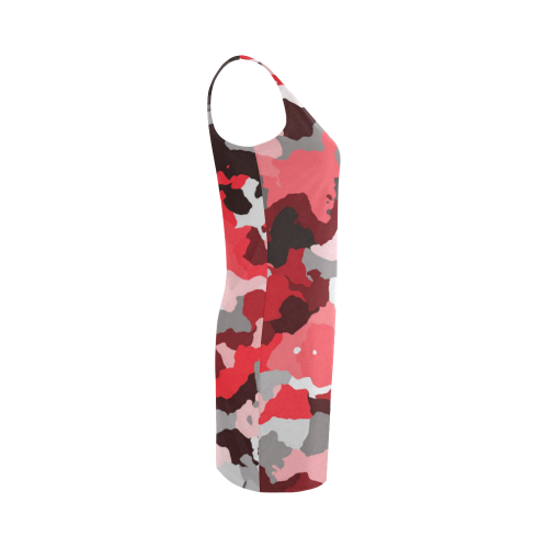 camouflage red,black Medea Vest Dress (Model D06)