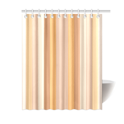 Vertical Peach Gradient Stripes Shower Curtain 60"x72"
