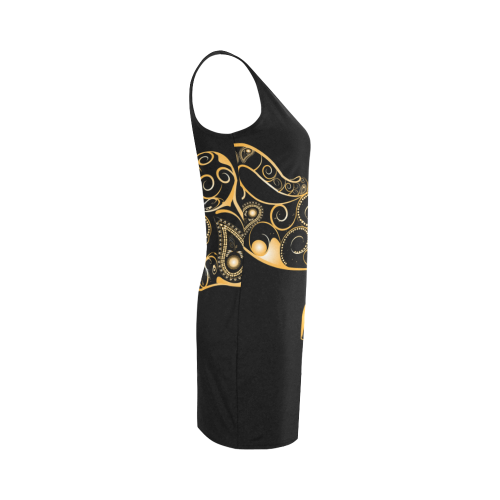 Wonderful gold, black elephant Medea Vest Dress (Model D06)