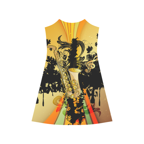 Saxophone with flowers Alcestis Slip Dress (Model D05)