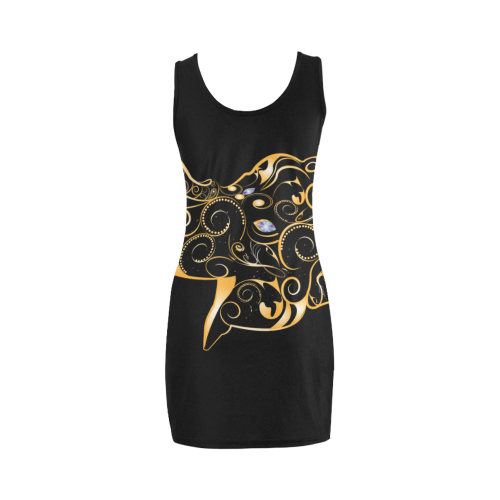 Wonderful gold, black elephant Medea Vest Dress (Model D06)