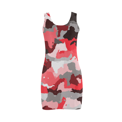 camouflage red,black Medea Vest Dress (Model D06)