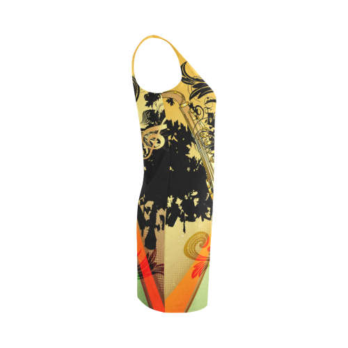 Saxophone with flowers Medea Vest Dress (Model D06)