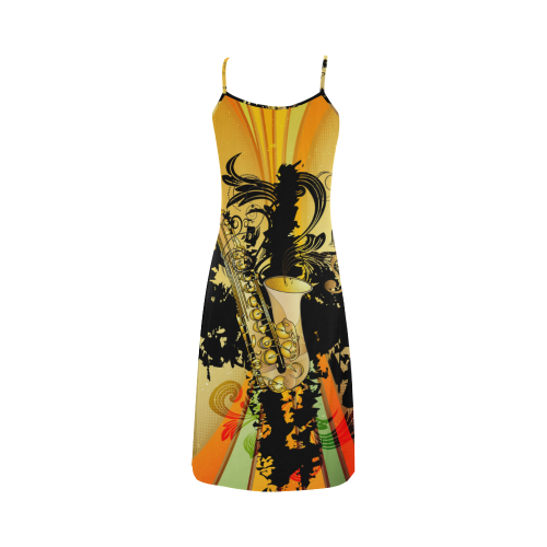 Saxophone with flowers Alcestis Slip Dress (Model D05)