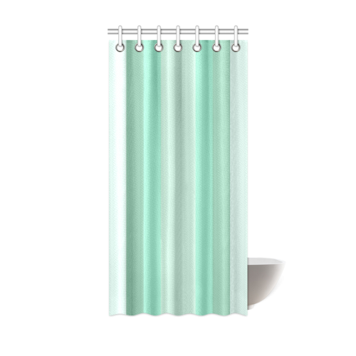 Vertical Mint Green Gradient Stripes Shower Curtain 36"x72"