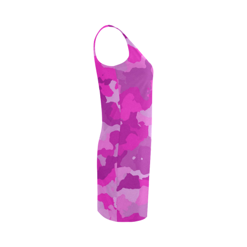 camouflage hot pink Medea Vest Dress (Model D06)