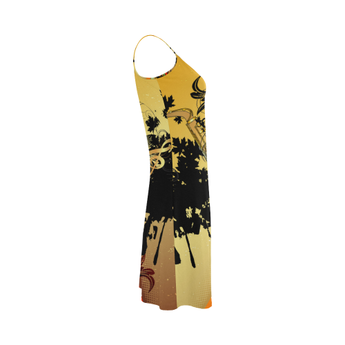 Saxophone with flowers Alcestis Slip Dress (Model D05)