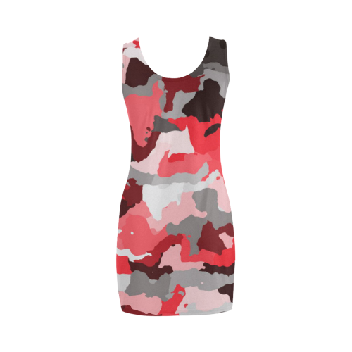 camouflage red,black Medea Vest Dress (Model D06)