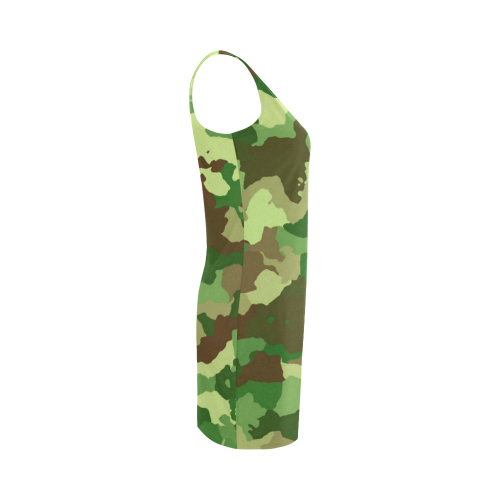 camouflage green Medea Vest Dress (Model D06)