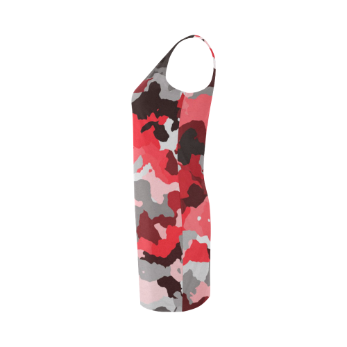 camouflage red,black Medea Vest Dress (Model D06)