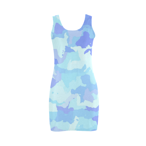 camouflage , aqua Medea Vest Dress (Model D06)