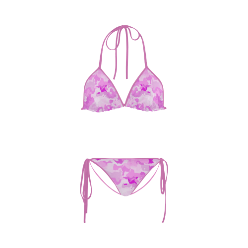 camouflage soft pink Custom Bikini Swimsuit