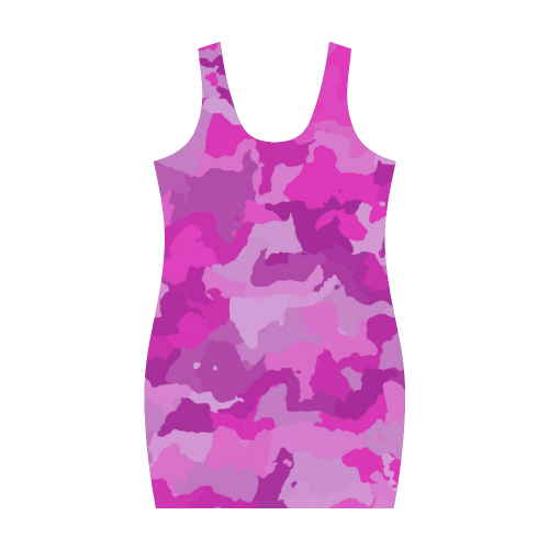 camouflage hot pink Medea Vest Dress (Model D06)