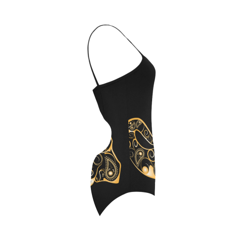 Wonderful gold, black elephant Strap Swimsuit ( Model S05)