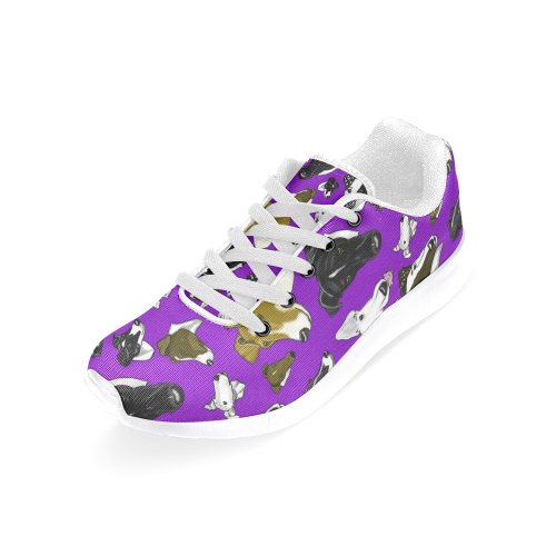 SmoothFox Terrier Purple/white Women’s Running Shoes (Model 020)