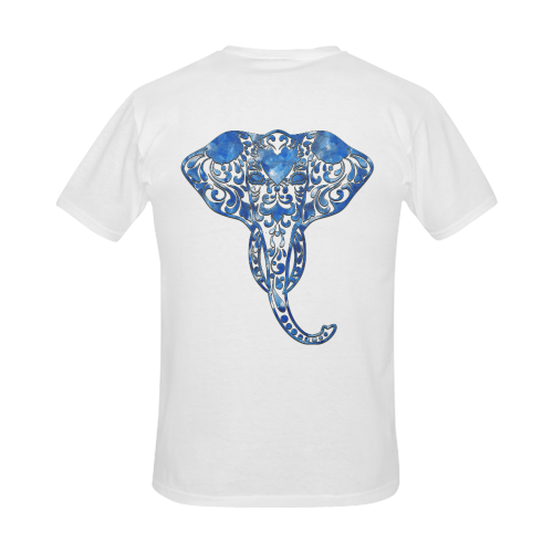 Blue Denim Elephant Men's Slim Fit T-shirt (Model T13)