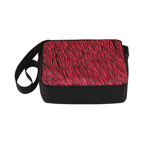 Red Zebra Stripes Animal Print Fur Classic Cross-body Nylon Bags (Model 1632)