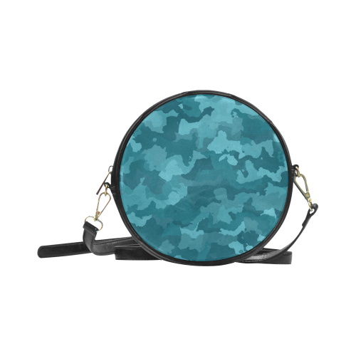 camouflage teal Round Sling Bag (Model 1647)