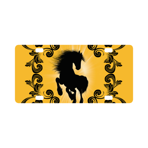 Black horse silhouette Classic License Plate